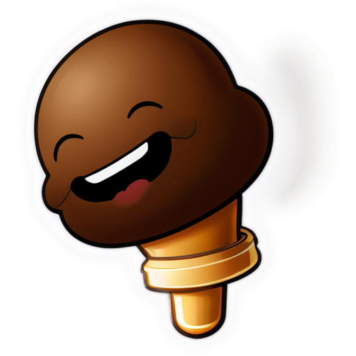 Microphone stuck in poop - icon | sticker