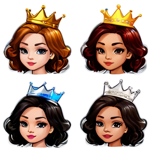 mix the queen crown and brilliant - icon | sticker