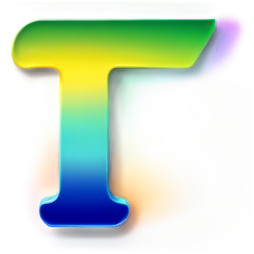 Letter "T", ghosting, colorful gradient - icon | sticker