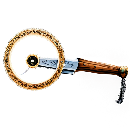 medieval saw with circle around it - icon | sticker