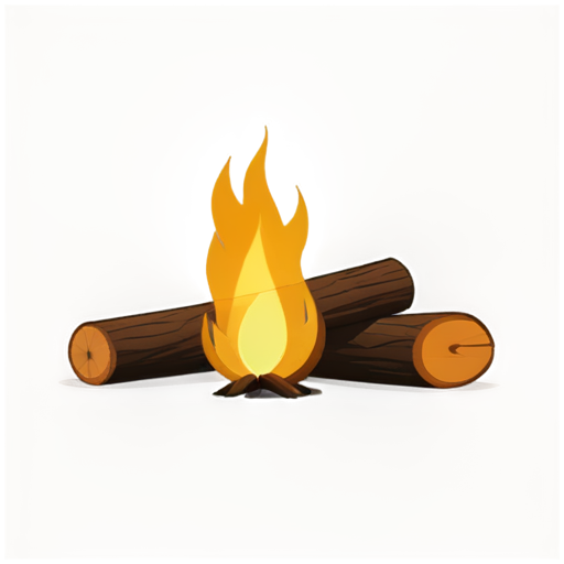 a beautiful stronger burning firewoods - icon | sticker