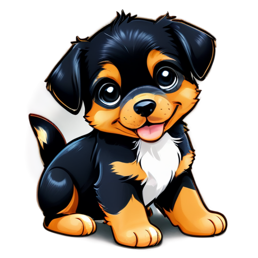 Cheerful puppy is playing - icon | sticker