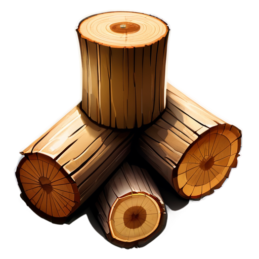 A small stack of logs on plain background - icon | sticker