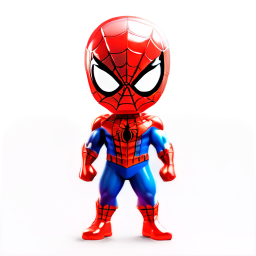 Epic full-body illustration of Spiderman, standing heroically, with a dynamic pose, in a dramatic sky background, detailed, powerful and inspiring, high-definition, realistic style. - icon | sticker