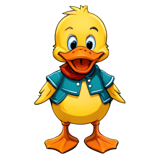 Duck-programmer, friendly, funny view like Donald duck - icon | sticker