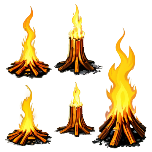 medieval bonfire - icon | sticker