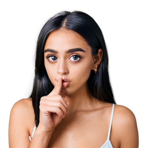 sexy girl with big eyes sucks her finger - icon | sticker