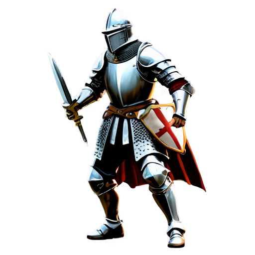 artistic art style medieval knight stealing - icon | sticker