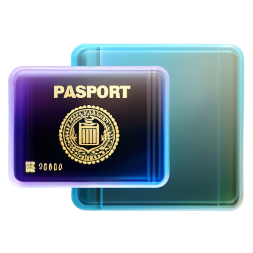 Visa stamp in passport - icon | sticker