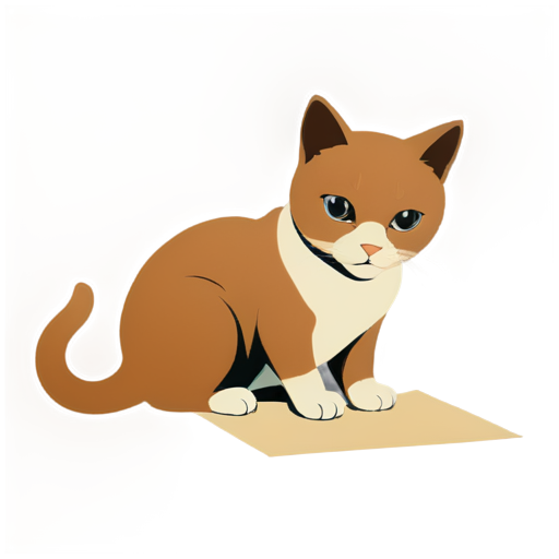 A Cat is writing on a paper - icon | sticker