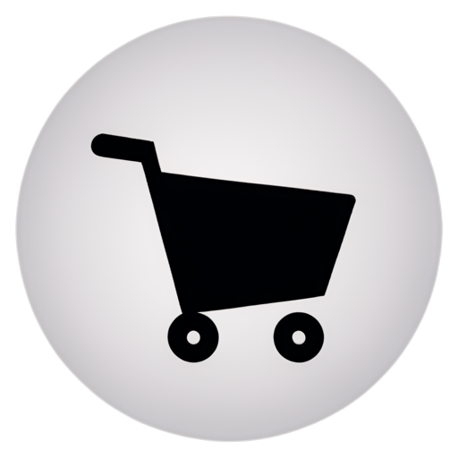 A shopping cart & dollar sign sympol for map in game (inside circular frame-shape) - icon | sticker