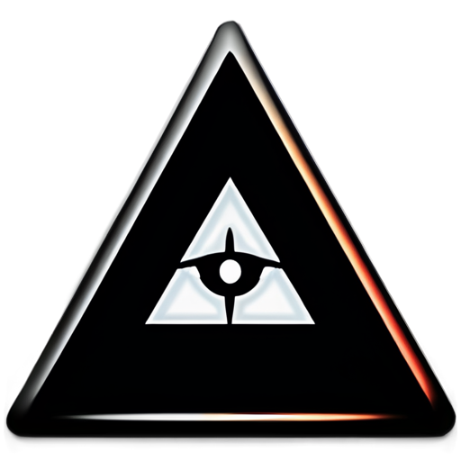 logo of Illuminati triangle with DFINITY logo inside and one or two eyes above the ICP symbol - icon | sticker