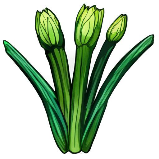 medieval leek, paint style - icon | sticker