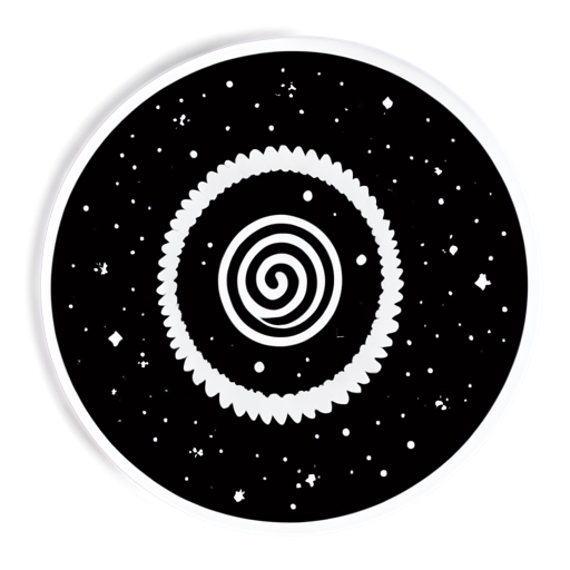 spiral galaxy black and white - icon | sticker