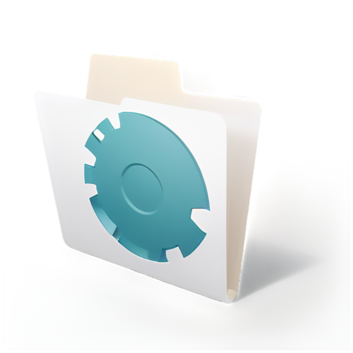 folder with papers and gear - icon | sticker