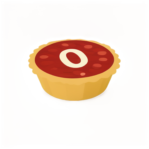 The pie is sprinkled with apple slices shaped like the numbers "0" and "1", and there is a pencil stuck diagonally on top. - icon | sticker