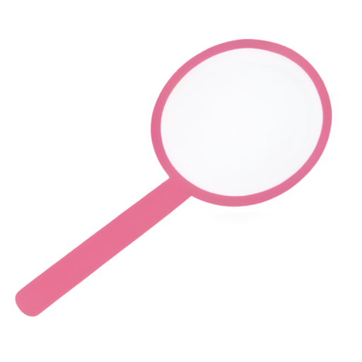 create a picture for the channel about benchmarking and product design you can use a magnifying glasses, pink color - icon | sticker