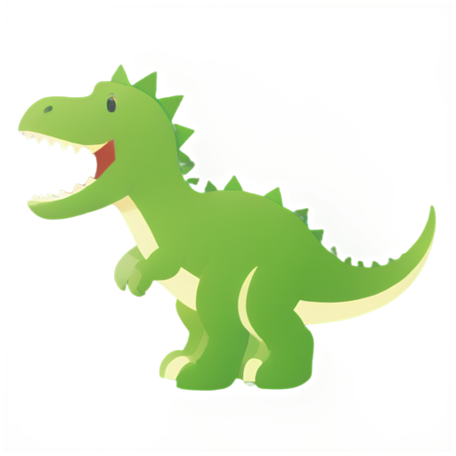 green dinosaur icon, dinosaur selling things, side view - icon | sticker