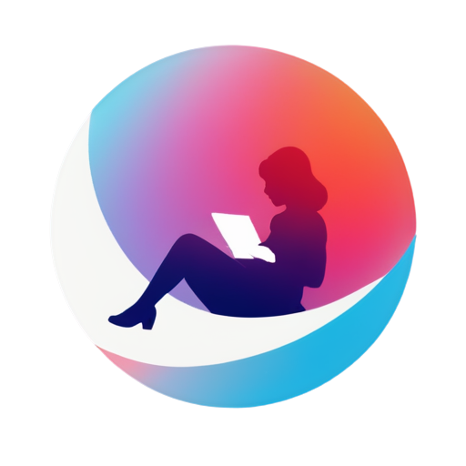 neon girl in sphere with mail from internet sunset background red sun - icon | sticker