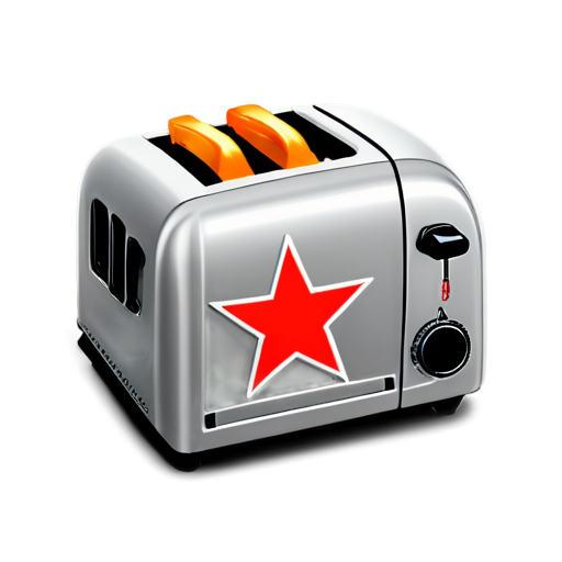 Toaster with red star - icon | sticker