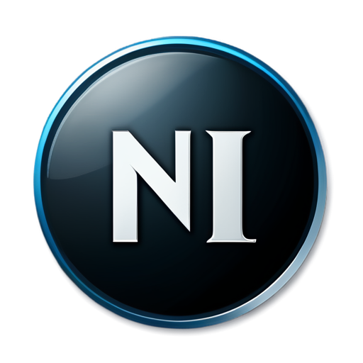 Logo for IT company named NI Corp . Strong style - icon | sticker