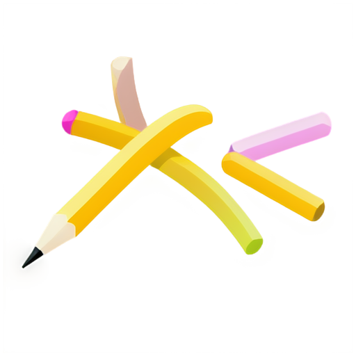 Use pencils as utensils to eat pie sprinkled with number-shaped candies - icon | sticker