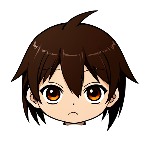 Dissatisfied anime face in the form of a ticker for social networks - icon | sticker