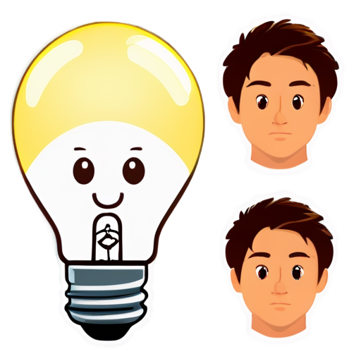 A lightbulb or a thinking face icon to represent creativity and personal reflection. - icon | sticker