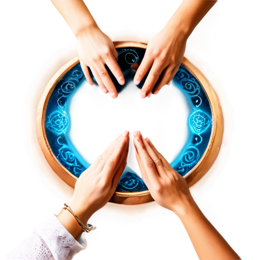 hands praying with mystic circle around - icon | sticker