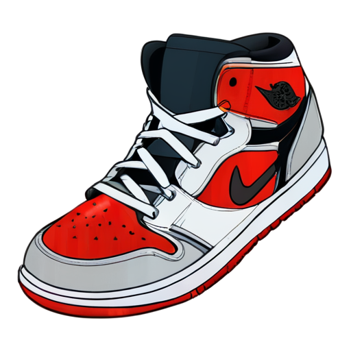 jordan sneaker cartoon style - icon | sticker