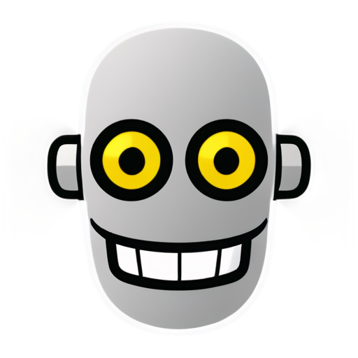 2d face sticker of the Bender robot that expresses Surprise - icon | sticker