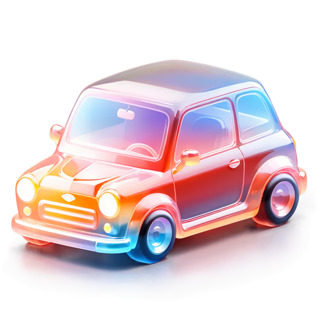 car,icon design,aesthetic,glass material,transparent body - icon | sticker