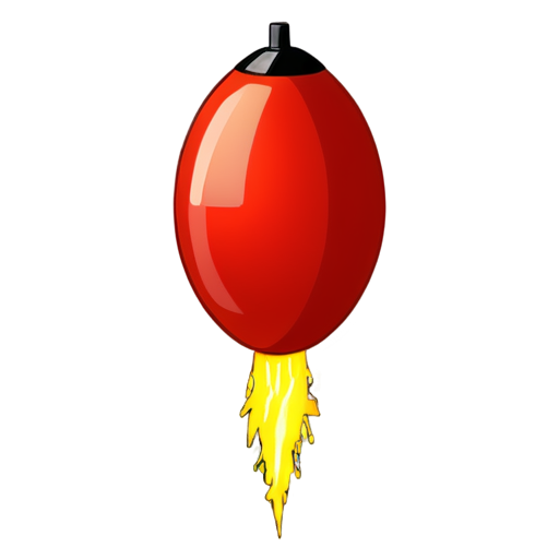 futuristic flat red bomb - icon | sticker