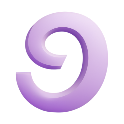 3D logo in the shape of a cursive letter "S", in purple tones and lilac - icon | sticker