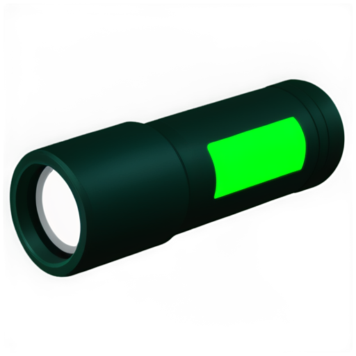 simple dark green cyberpunk neon themed flashlight icon - icon | sticker