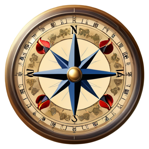 medieval compass - icon | sticker