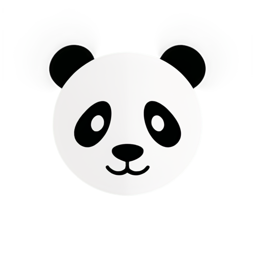 A pandas face, super simplistic, grey and white, modern logo - icon | sticker