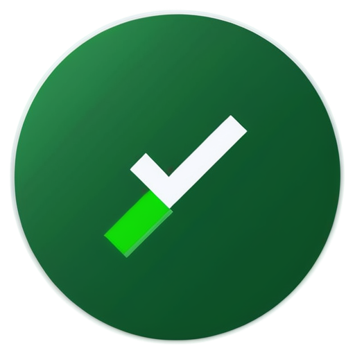 Create an icon with a green circle with a white check mark in the center. The icon should convey a sense of completion, success and affirmation. The green color should be bright and rich, and the checkmark should be clear and easy to read. Please use a minimalistic, uncluttered style. - icon | sticker