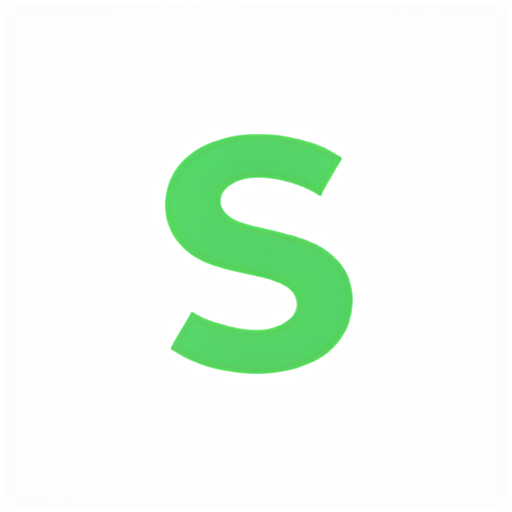 letter S with a slight slant in green - icon | sticker