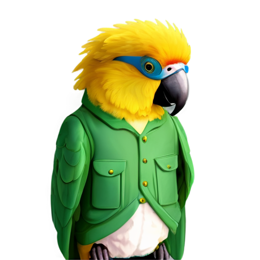 parrot in a jacket and glasses - icon | sticker