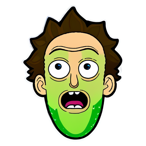 a cucumber with Rick's face on it from "Rick and Morty". - icon | sticker