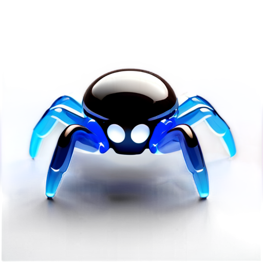 spider,white and blue,in the style of minimalistic,flat - icon | sticker