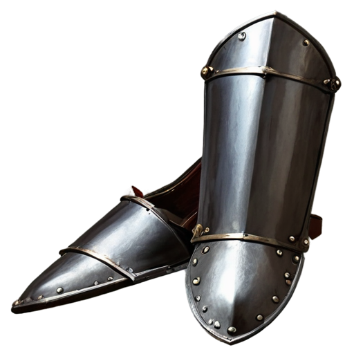 Simple poor medieval plate greaves - icon | sticker