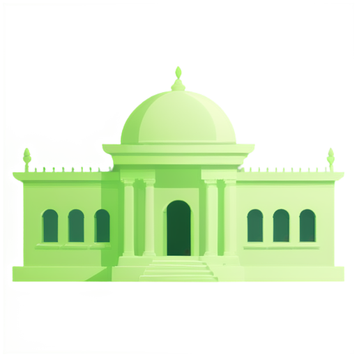 create an icon for the website for the exhibition section, events, use light green color, draw an exhibition hall building, an architectural palace, add architectural details - icon | sticker