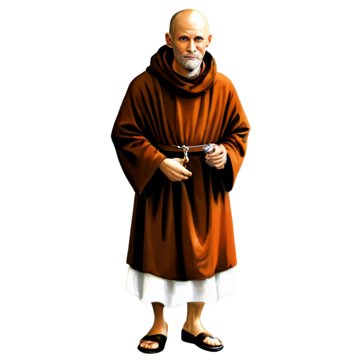 medieval monk, paint style, - icon | sticker