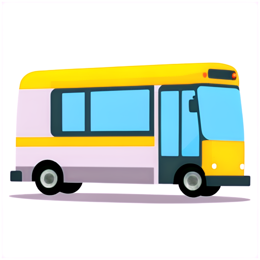 I want an SVG logo that includes a bus stop terminal and a vehicle. But it should not have any text. - icon | sticker