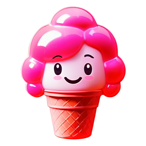 mascot with smiley face friendly Ice cream pink cream logo - icon | sticker