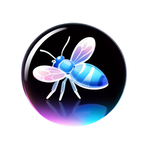 The icon is a little mosquito checking the status of the website; - icon | sticker