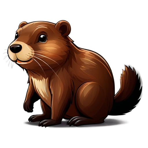 create a beaver on a white background like icon for web - icon | sticker