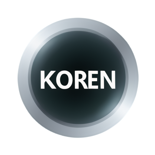 Text "Koren" inside the lens aperture. Looking like old school - icon | sticker